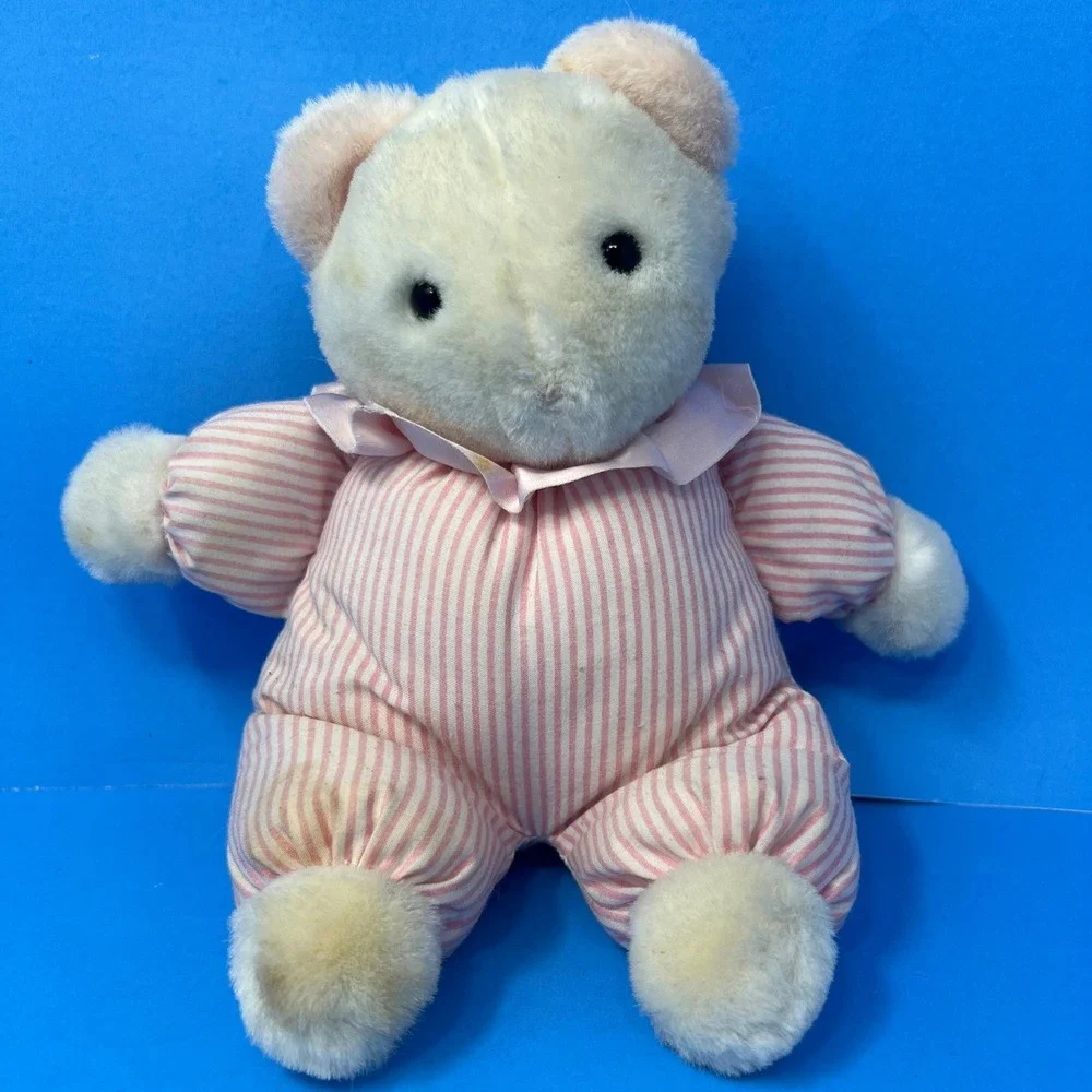 Eden Circus Clown Musical Windup Bear 8 Pink Striped Pajamas‎ Its A Small World
